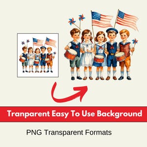 Vintage USA Clipart, Independence Day Art, Retro 4th of July, Vintage Flag Clipart, Americana Clipart, Fourth of July PNG, USA Independence Clipart, American Holiday Clipart, Red White Blue PNG, Vintage Fireworks,
