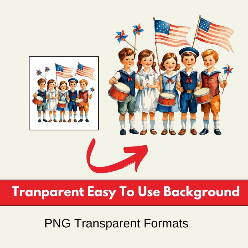 Vintage USA Clipart, Independence Day Art, Retro 4th of July, Vintage Flag Clipart, Americana Clipart, Fourth of July PNG, USA Independence Clipart, American Holiday Clipart, Red White Blue PNG, Vintage Fireworks,