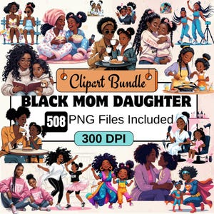 506 zwarte moeder en dochter clipart, zwarte familie clipart png-bundel, zwarte moeder png, Moederdag, moeder dochter clipart, Afrikaanse moeder png zwarte moeder