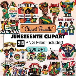 Clipart du dix-neuvième juin, lot de juin SVG PNG, fêter le 16 juin, grande énergie du 16 juin, lot de nutrition roi noir, sublimation du 16 juin