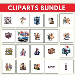 American Heritage Art, Nostalgic USA Clipart,tRetro Americana, Americana Clipart, Vintage USA, Patriotic Clipart, Retro USA Art,
