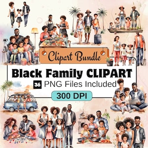 Zwarte familie clipart, familie clipart PNG bundel, 24 png zwarte familie bundel, instant digitale download, commercieel gebruik