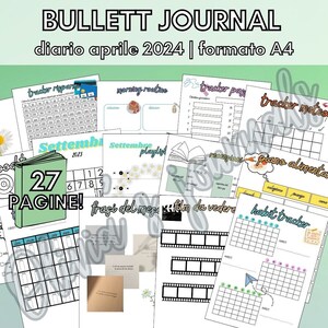 PLANNER April 2024|Monthly diary|Tracking activities|Mental health|Organization|Printable|PDF|Colorful|Bullett journal|Notebook