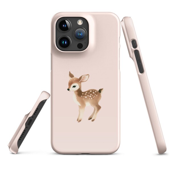 Coque de portable à imprimé faon inspiré de la nature pour iPhone et Samsung | Conception mignonne de cerf | Cadeau pour amoureux des animaux | Housse de protection fine | Étui pour téléphone faon