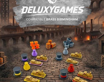 Kit de actualización de fichas 3D de Brass Birmingham: compatible con trenes, barcos, carbón, hierro y cerveza (no oficial).