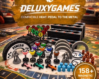 Kit de actualización compatible con Heat: Pedal to the Metal - Marcadores de velocidad, garajes, cajas de cambios y condiciones de la carretera de lujo - DeluxeGames