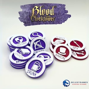 Fichas de personajes de Sangre en la Torre del Reloj Roles de Sangre en la Torre del Reloj Script BOTC Fichas de terciopelo