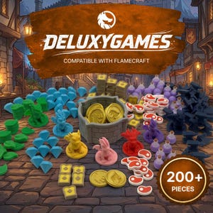 Compatible with Flamecraft Deluxe Upgrade Kit – Dragons, Resources, Coins & Well