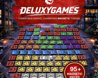 Compatible avec le kit de mise à niveau complet des jetons Marvel Champions LCG DELUXYGAMES (non officiel)