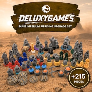 Dune Imperium Uprising Kit de mejora | Deluxe Tokens, Miniaturas, Especia, Solari & Agua| 4 or 6 Jugadores