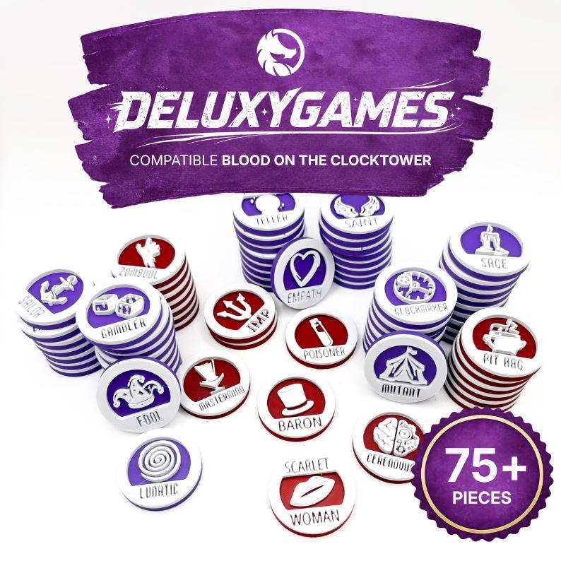 Pack Amélioration 21 Pièces Pour Blood On The Clocktower - Accessoires Premium Pour Jeu De Société