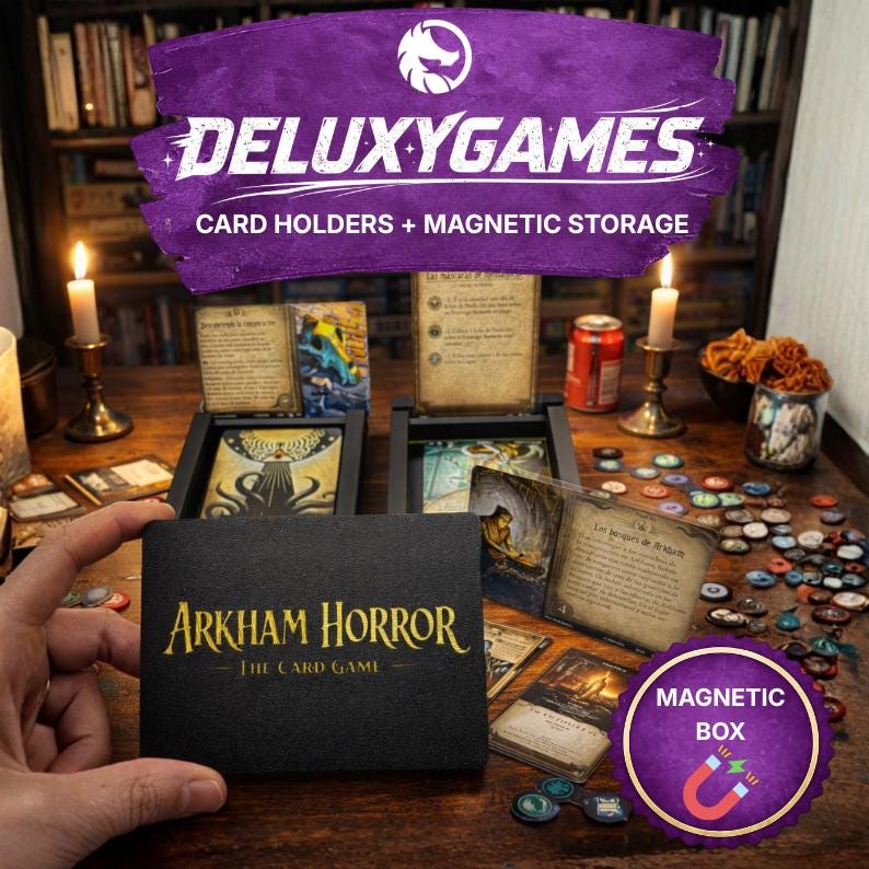 arkham horror lcg card storage Arkham Horror LCG magnetic storage box Black main image 1
