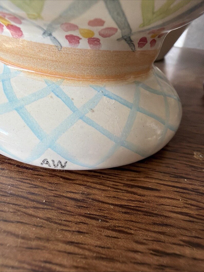 MacKenzie-Childs Heather Vase: Hand-Painted Floral Art Pottery Cottagecore Home Decor image 9