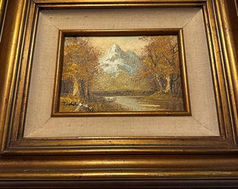 Original Oil Painting Mountain Landscape Oil on Canvas Signed &quot;Todd&quot;