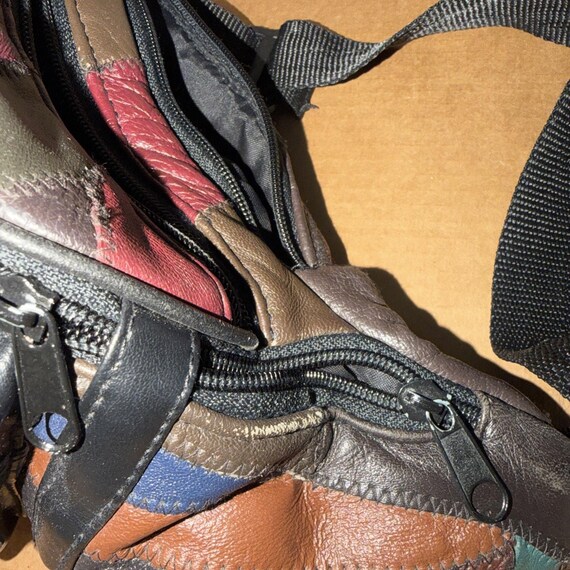 Patchwork Leather Boho Fanny Pack Multicolor Bohe… - image 5