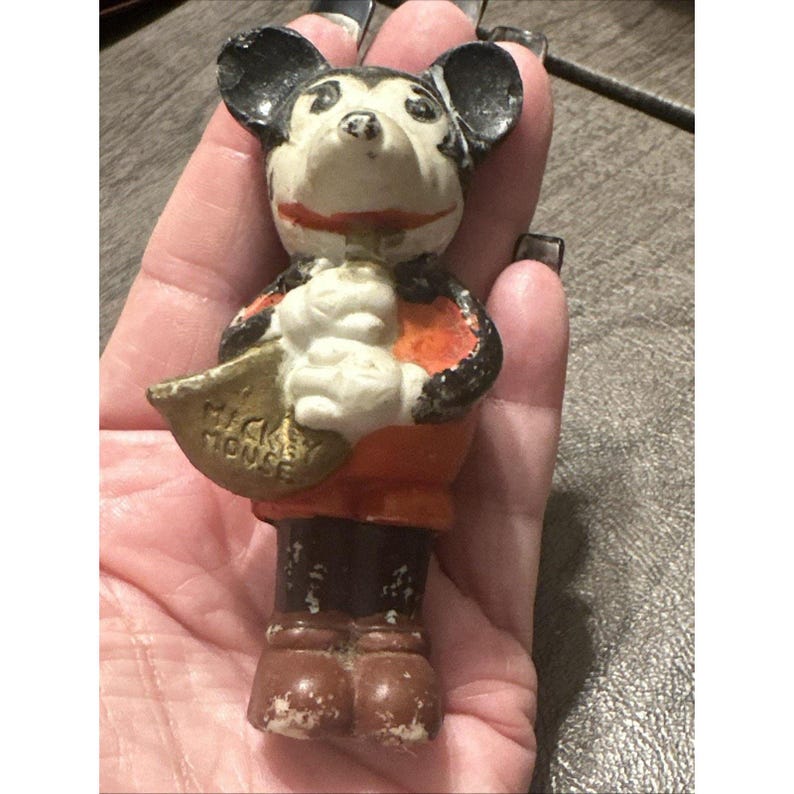 1930s Mickey Mouse Made in Japan Porcelain Bisque Figurine with Saxophone image 10
