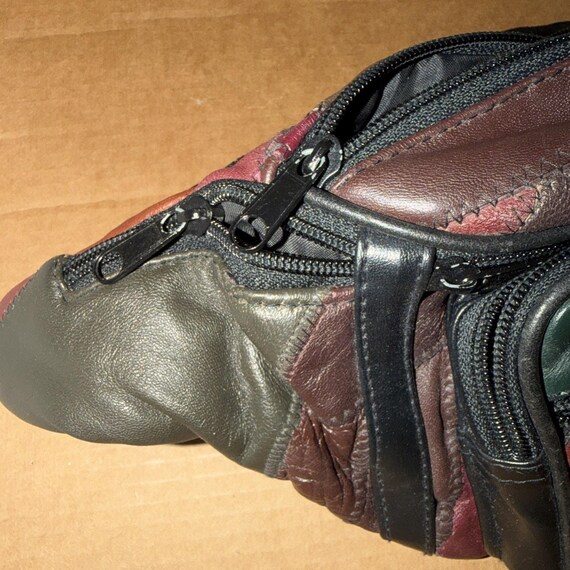 Patchwork Leather Boho Fanny Pack Multicolor Bohe… - image 3