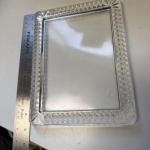 Vintage Beveled Rectangle Mirror: Clear Cut Glass Vanity Accent (9.5" Tall)
