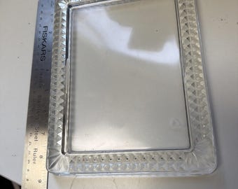 Vintage abgeschrägter rechteckiger Spiegel: Klarglas-Eitelkeitsakzent (24 cm hoch)