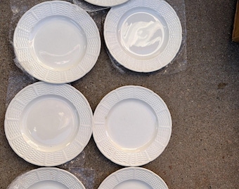 Bord van wedgwood: vintage blauw geweven wilgen (7 inch keramiek)