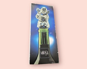 Tapón para botella de vino y whisky Mikasa Cherub Song Angel, cristal, caja original