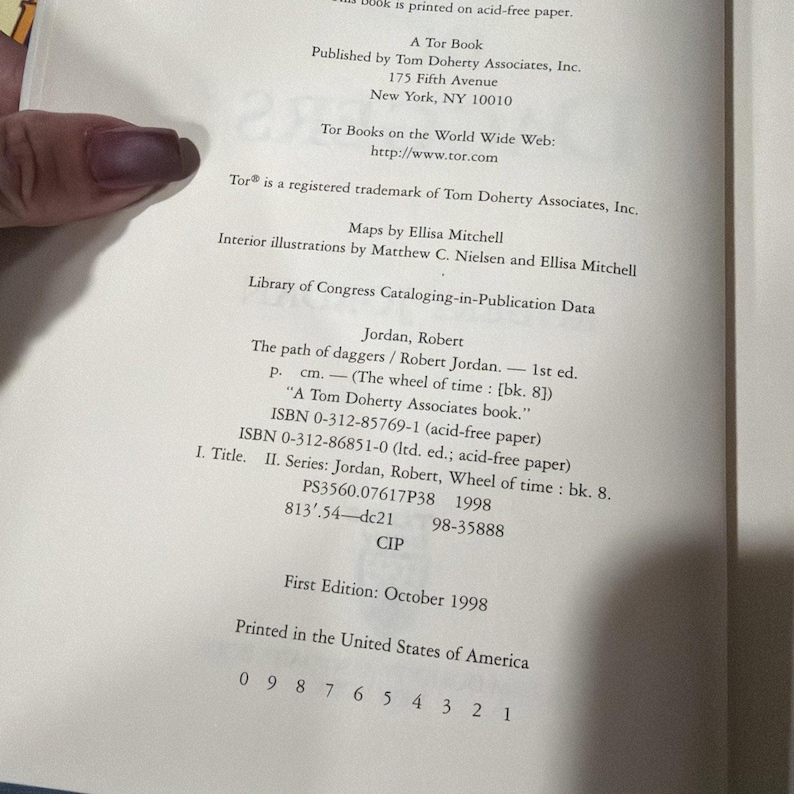 Wheel Of Time Novel Robert Jordan Path Of Daggers First Edition Hardcover image 4