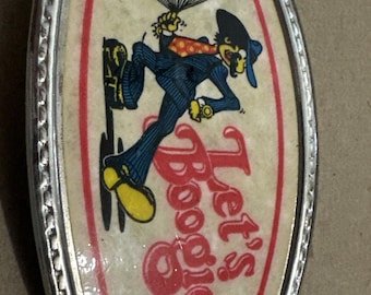R. Crumb Let's Boogie Belt Buckle: 1970s Colored Art Design