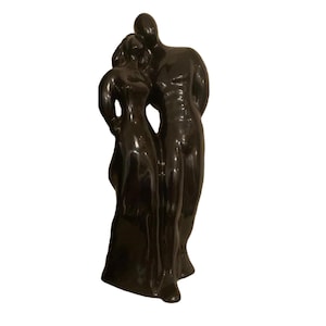 Royal Haeger Pottery Black Statue Art Deco Woman & Man