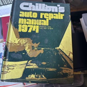 Manual de Reparação Automotiva Chilton, Edição de 1974, Raro, Capa Dura, Reparação de Carros 1967-1974