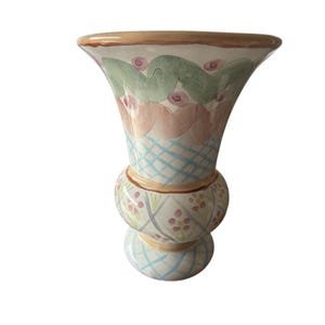 MacKenzie-Childs Heather Vase: Hand-Painted Floral Art Pottery Cottagecore Home Decor image 1