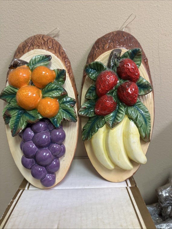 Fruit Wall Art by Haruta Japan. Mid-century Whimsy: Hand-painted