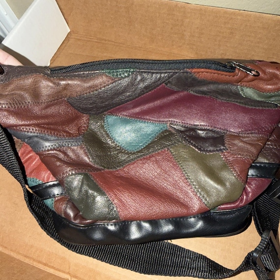 Patchwork Leather Boho Fanny Pack Multicolor Bohe… - image 6