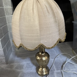 Heavy Solid Brass Lamp with Art Deco Lampshade - Unique Vintage Home Decor