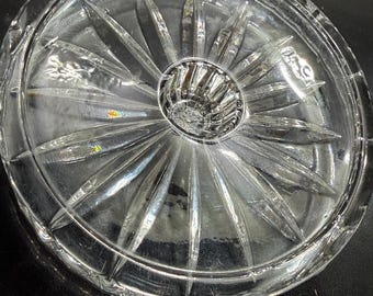 Vintage Waterford Lead Crystal Wine Bottle Coaster Candle Holder Star Cut Glass