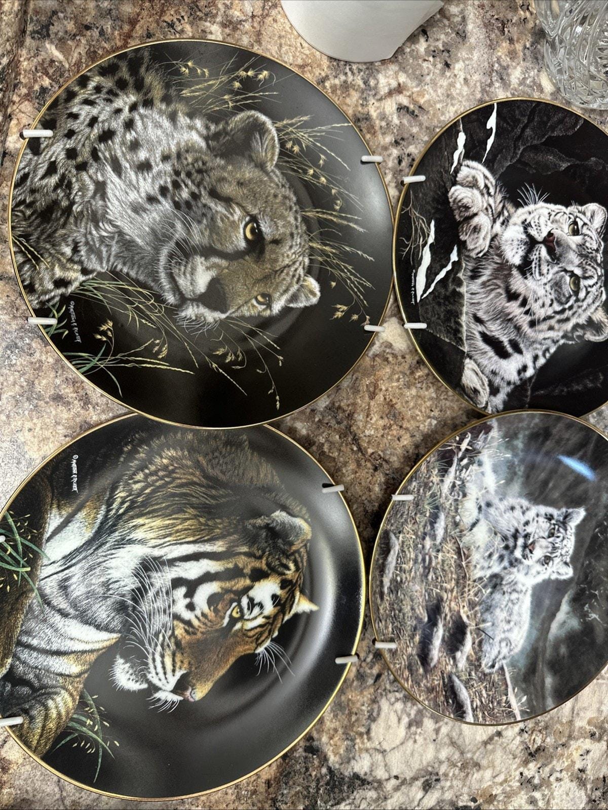BLACK CATS 1982 U.S.A. TOUR プレート Wild Cat Collector Plates, Multicolored Art (set of 4, Hamilton
