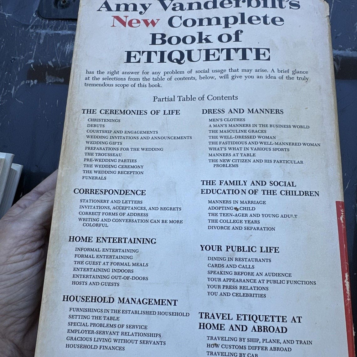 Amy Vanderbilt's Complete Etiquette Book: 1967 Hardcover Lifestyle ...