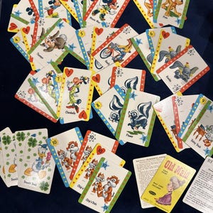 Vintage Whitman Disney Old Maid Playing Cards Card Game COMPLETE 4492 1960s