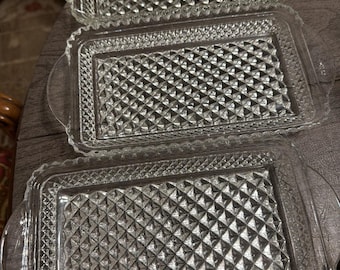 Anchor Hocking Relish Dishes: Vintage Clear Glass - Set of Three