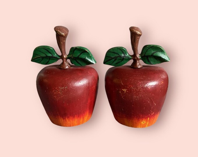 Vintage Apple Bookends Heavy Cast Iron Half Apples - Etsy