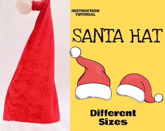 Santa Hat Sewing Pattern, Christmas Velvet Cap (PDF Pattern)