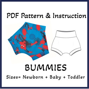 Patrón de costura para Baby Bummies, de NB a 6 años (patrón PDF)