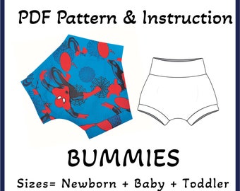 Baby Bummies Sewing Pattern, NB to 6Y (PDF Pattern)