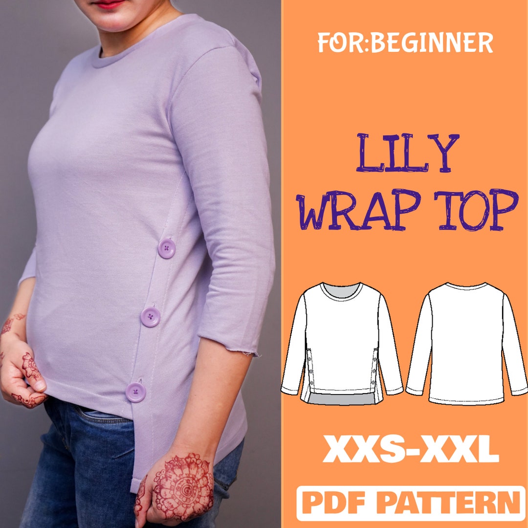 Women Tops Sewing Patterns Long Sleeve Crop Top Open Seam Etsy