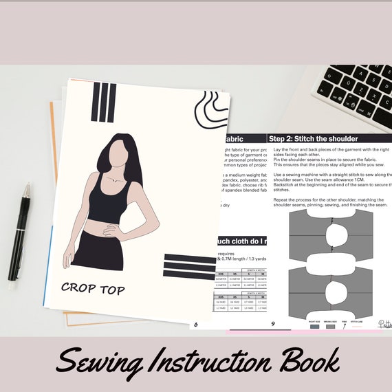 女性用クロップトップの縫製パターン、初心者に優しい女性用クロップ