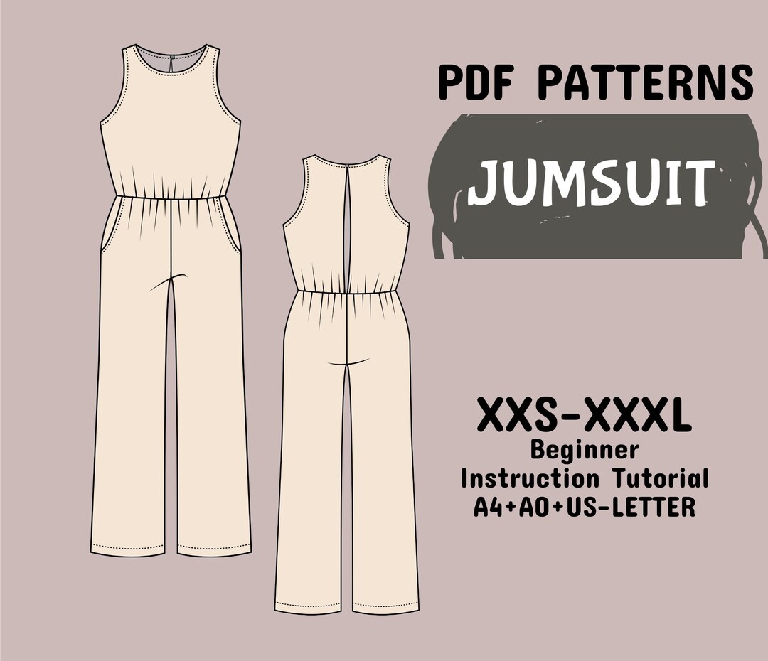 Sewing Pattern for Womens - Easy Jumpsuit Sleeveless Fashion Women ...