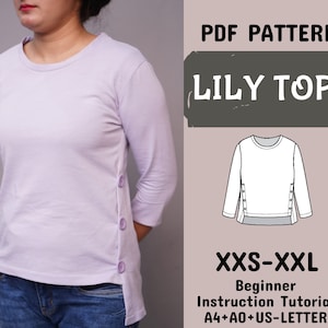 Women Tops Sewing Patterns, Long Sleeve Crop Top, Open Seam Wrap Top, Dress Pattern Digital Download, Blouse PDF Patterns, Winter Top Women