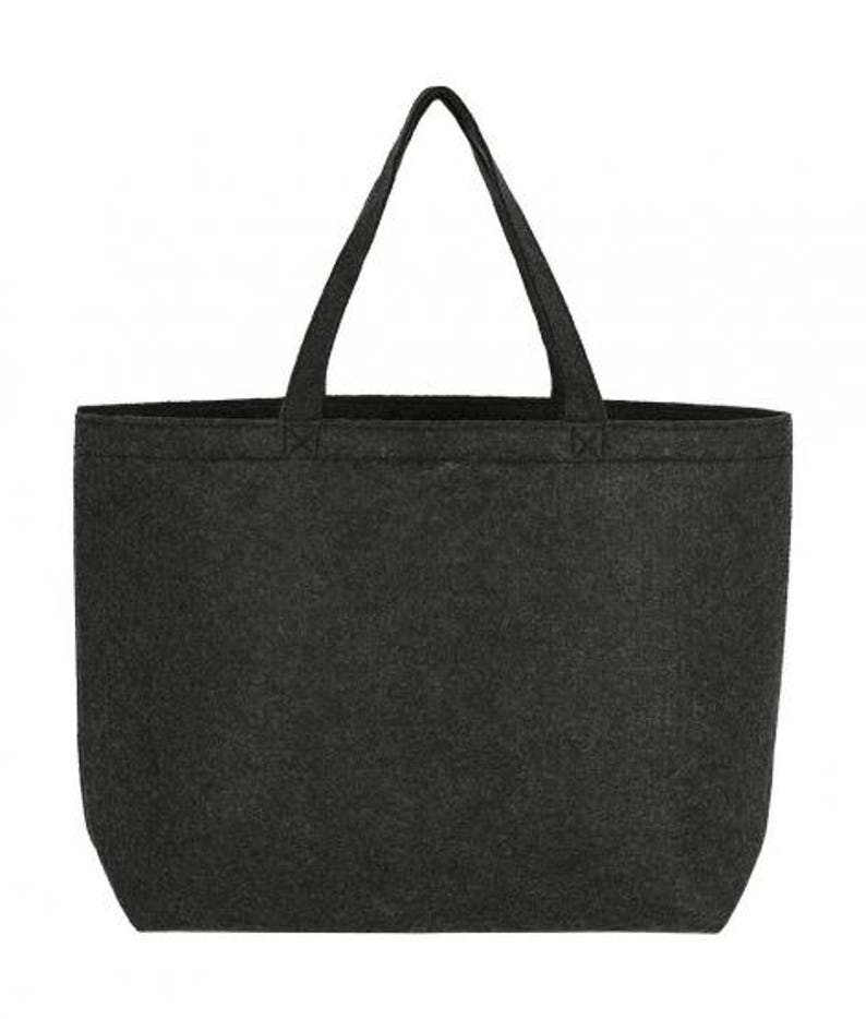 Personalized felt gift bag | Shopper with custom text | Gift bag with lettering | Hand-finished & individually printed bag Größe L - dunkelgrau