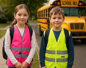 Personalisierte Kinderwarnweste, Bedruckte Kinderwarnweste, Warnweste für Kinder, Warnweste mit Aufdruck od. Wunschtext Geschenk Einschulung