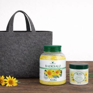 Personalized felt gift bag | Shopper with custom text | Gift bag with lettering | Hand-finished & individually printed bag Arnika Set-Tasche S