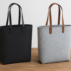Personalized felt gift bag | Shopper with custom text | Gift bag with lettering | Hand-finished & individually printed bag image 4
